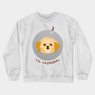 a very serious pup dogtag Crewneck Sweatshirt